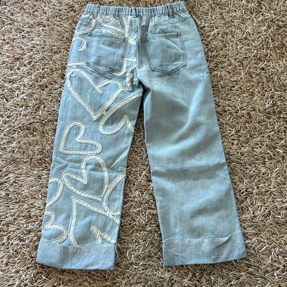 Oli & Hali Washed Hearts Straight Leg Jeans Size L - Picture 8 of 8
